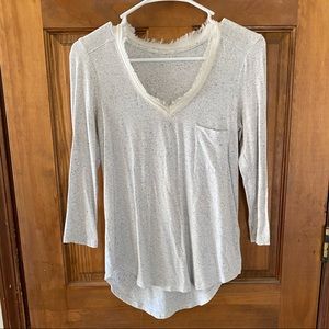 Gray v-neck top